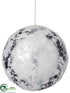 Silk Plants Direct Ball Ornament - White Silver - Pack of 12