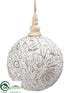 Silk Plants Direct Ball Ornament - Beige - Pack of 3