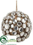 Silk Plants Direct Ball Ornament - Silver Antique - Pack of 4