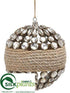 Silk Plants Direct Ball Ornament - Silver Antique - Pack of 4