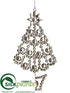 Silk Plants Direct Tree Ornament - Silver Antique - Pack of 12