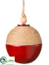 Silk Plants Direct Ball Ornament - Red Beige - Pack of 6