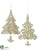 Christmas Tree Ornament - Cream - Pack of 12