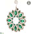 Rhinestone Snowflake Ornament - Green Gold - Pack of 6