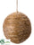 Straw Ball Ornament - Brown Glittered - Pack of 6