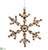 Rhinestone Snowflake Ornament - Amber - Pack of 12