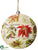 Poinsettia, Holly Round Ornament - Red Cream - Pack of 12