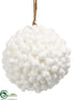 Silk Plants Direct Ball Ornament - White Snow - Pack of 12