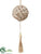 Straw Ball Ornament - Brown Snow - Pack of 4