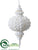 Finial Ornament - White Whitewashed - Pack of 12