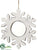 Snowflake Ornament - White Antique - Pack of 6