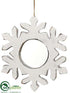 Silk Plants Direct Snowflake Ornament - White Antique - Pack of 6