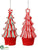 Candy Cone Ornament - Red White - Pack of 12