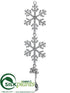 Silk Plants Direct Snowflake Drop Ornament - Clear - Pack of 24