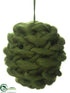 Silk Plants Direct Ball Ornament - Green - Pack of 6