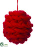 Silk Plants Direct Ball Ornament - Red - Pack of 6