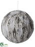 Silk Plants Direct Ball Ornament - Gray Glittered - Pack of 12