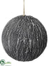 Silk Plants Direct Ball Ornament - Gray White - Pack of 12