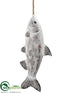 Silk Plants Direct Fish Ornament - Brown Whitewashed - Pack of 4