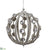 Rhinestone Filigree Ball Ornament - Silver Clear - Pack of 6