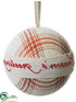 Silk Plants Direct Ball Ornament - Beige Red - Pack of 12