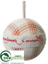 Silk Plants Direct Ball Ornament - Beige Red - Pack of 6