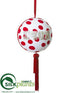 Silk Plants Direct Ball Ornament - White Red - Pack of 12