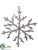 Snowflake Ornament - Brown Whitewashed - Pack of 24