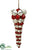 Bell Icicle Drop Ornament - Red White - Pack of 2