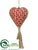 Jute, Crochet Heart Ornament - Red Natural - Pack of 6