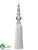 Finial Jewel Tassel Ornament - White - Pack of 4