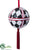 Harlequin Pattern Ball Ornament - Black - Pack of 6