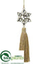 Silk Plants Direct Jewel Tassel Ornament - Gold - Pack of 6