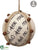 Jingle Bells Ball Ornament - Beige Rust - Pack of 6