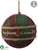 Plaid Ball Ornament - Red Green - Pack of 6