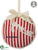 Merry Christmas Stripe Ornament - Red Beige - Pack of 6