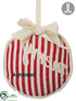 Silk Plants Direct Merry Christmas Stripe Ornament - Red Beige - Pack of 6