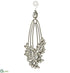 Silk Plants Direct Rhinestone Drop Ornament - Silver Clear - Pack of 6