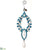 Rhinestone, Pearl Drop Ornament - Blue Pearl - Pack of 6