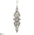 Rhinestone Drop Ornament - Clear Silver - Pack of 6