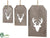 Wood Reindeer Ornament - Gray - Pack of 40