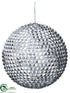 Silk Plants Direct Ball Ornament - Silver Dark - Pack of 12