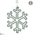 Rhinestone Snowflake Ornament - Jade Silver - Pack of 6