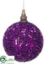 Silk Plants Direct Ball Ornament - Purple - Pack of 12