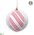 Stripe Lace Ball Ornament - Red White - Pack of 12