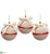 Joy, Peace, Noel Ball Ornament - Red Beige - Pack of 4