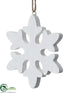 Silk Plants Direct Snowflake Ornament - White - Pack of 20