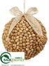 Silk Plants Direct Ball Ornament - Natural - Pack of 6