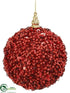 Silk Plants Direct Ball Ornament - Red - Pack of 12