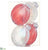 Glittered Stripe Disc Ornament - Red White - Pack of 12